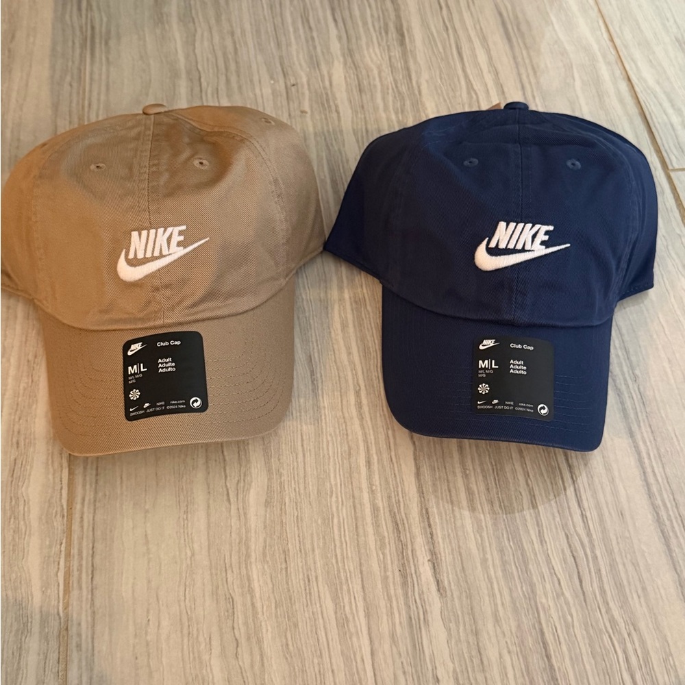 Nike Hats Adult Unisex M/L Kakhi and Navy Blue